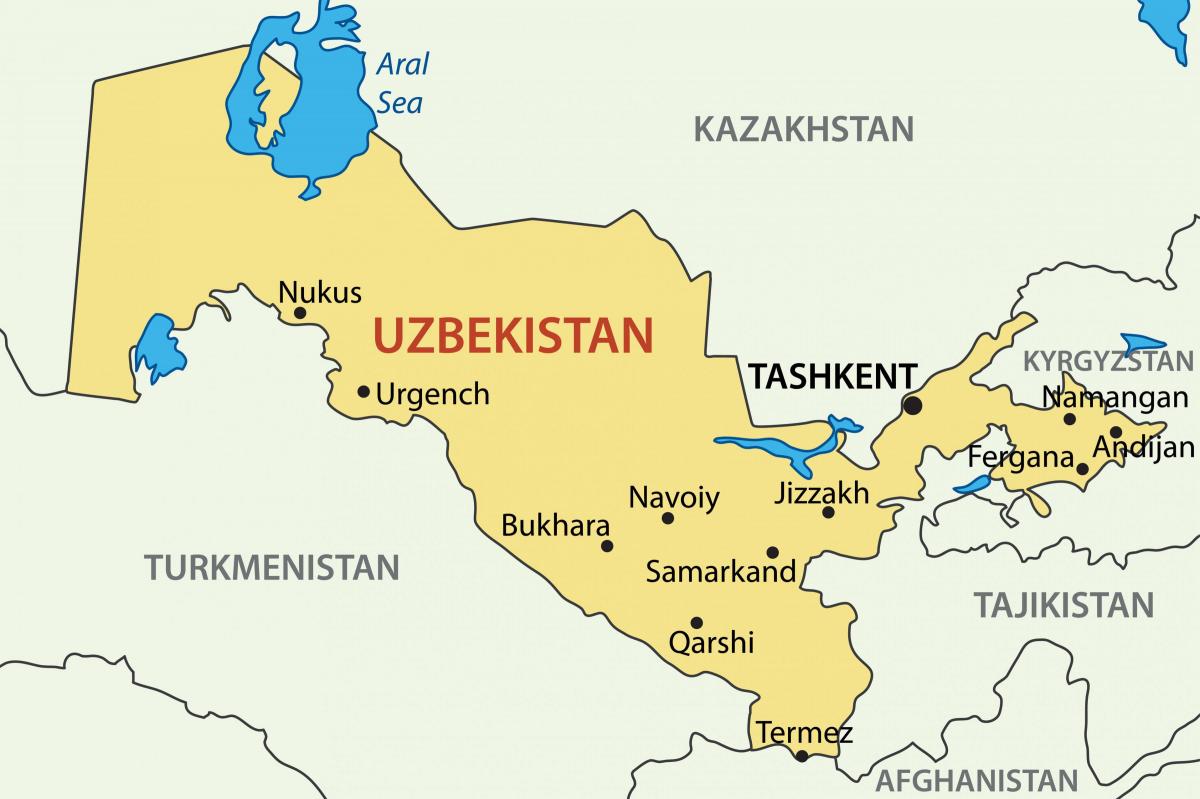 capitale dell'Uzbekistan sulla mappa