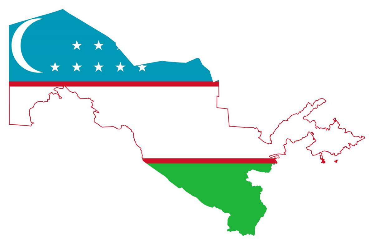 mappa di Uzbekistan bandiera 