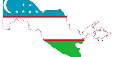Mappa di Uzbekistan bandiera 