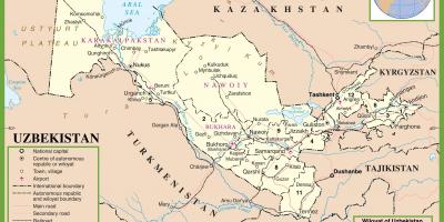 Mappa di Uzbekistan politico 